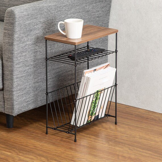 Side Table Shelf Middle Brown