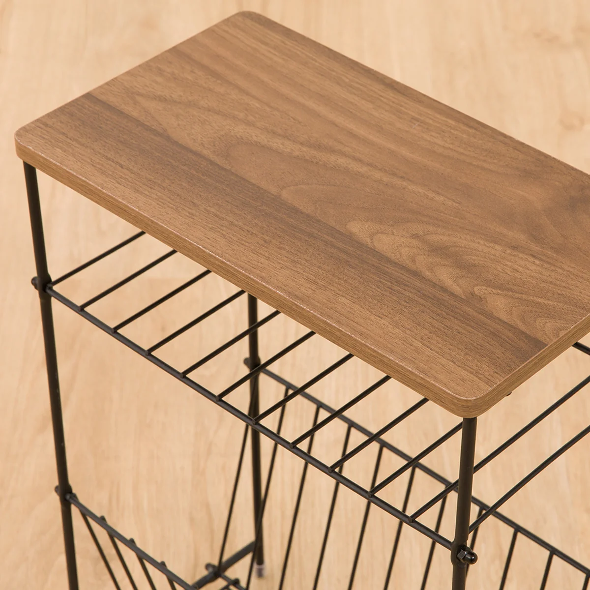 Side Table Shelf Middle Brown