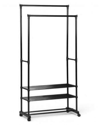 Double Garment Rack with Shelf